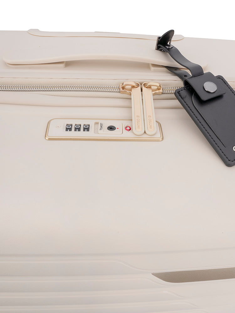 Cellini Allure Hardshell Large 4 Wheel Trolley Case | Off- White