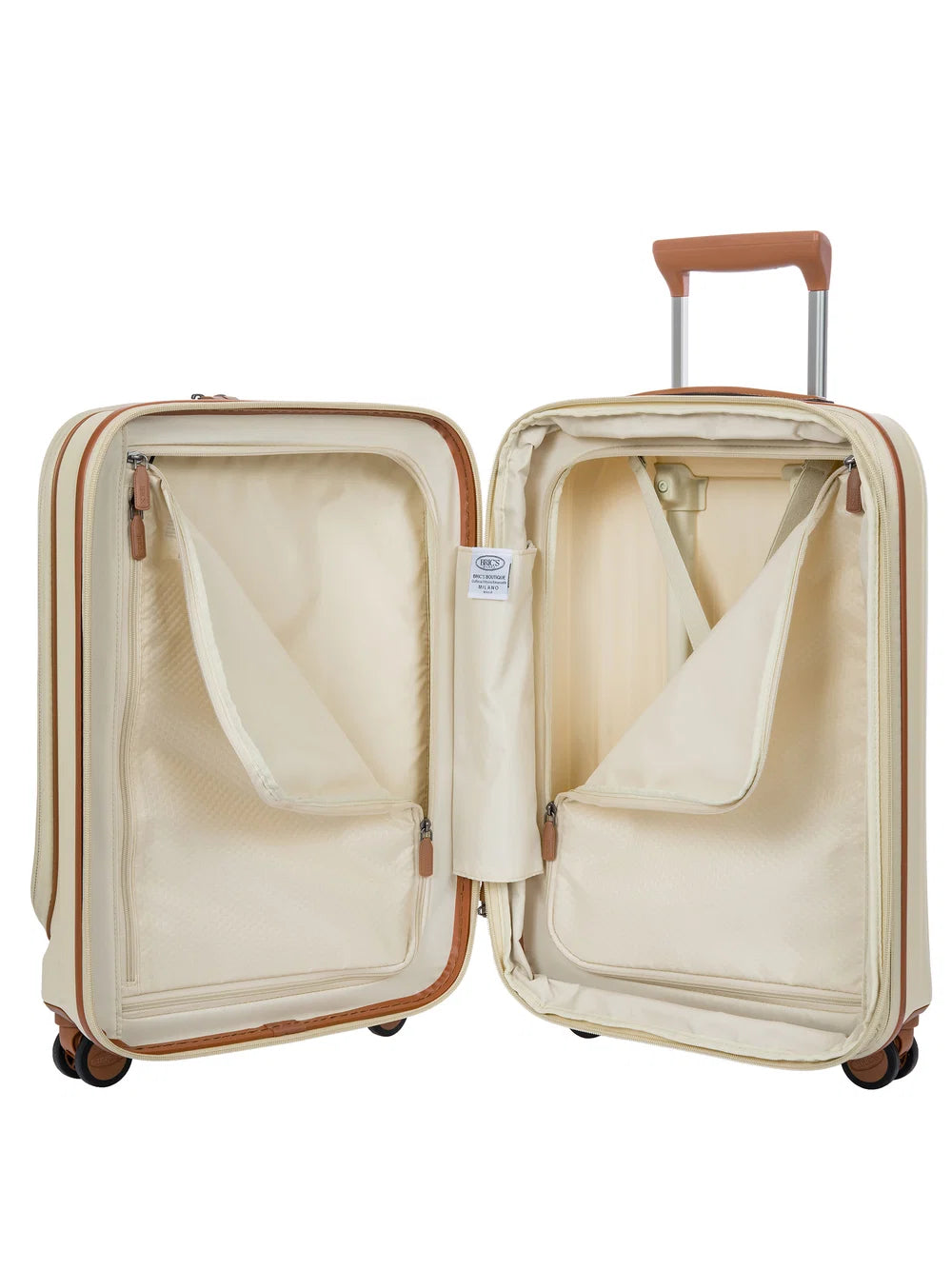 Bric's Taormina ultra-light cabin trolley with pocket | Cream