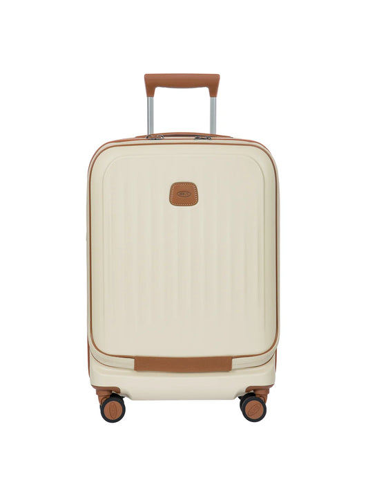 Bric's Taormina ultra-light cabin trolley with pocket | Cream
