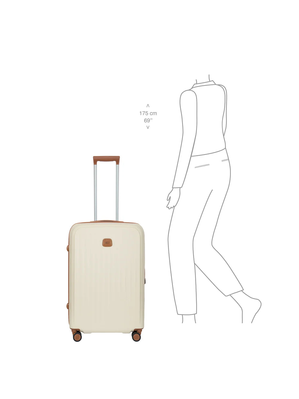 Bric's Taormina ultra-light medium trolley | Cream
