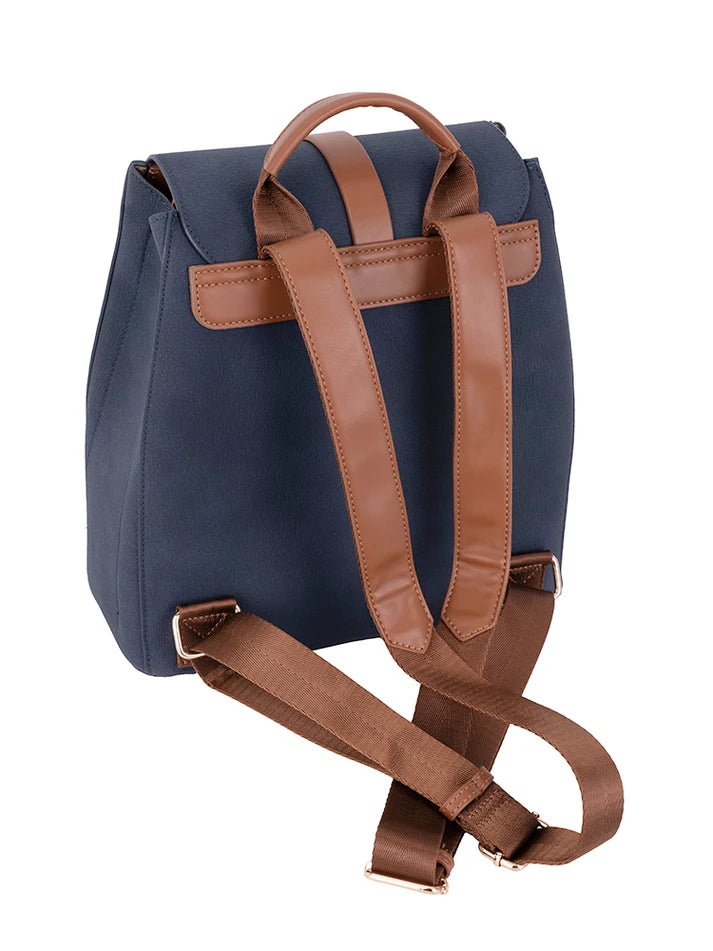 Cellini Elara Backpack | Denim Blue & Tan