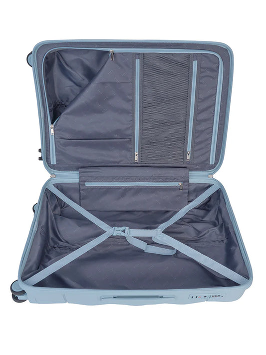 ELLE Medium 4 Wheel Trolley Case | Pastel Blue