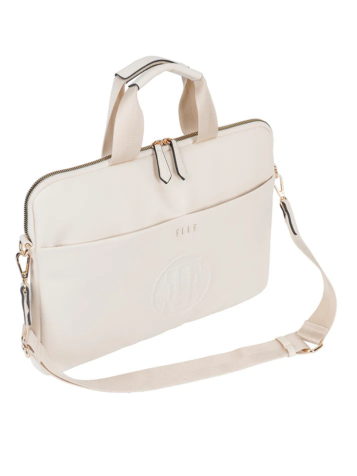 ELLE Embossed Slimline Laptop Bag | Off-White
