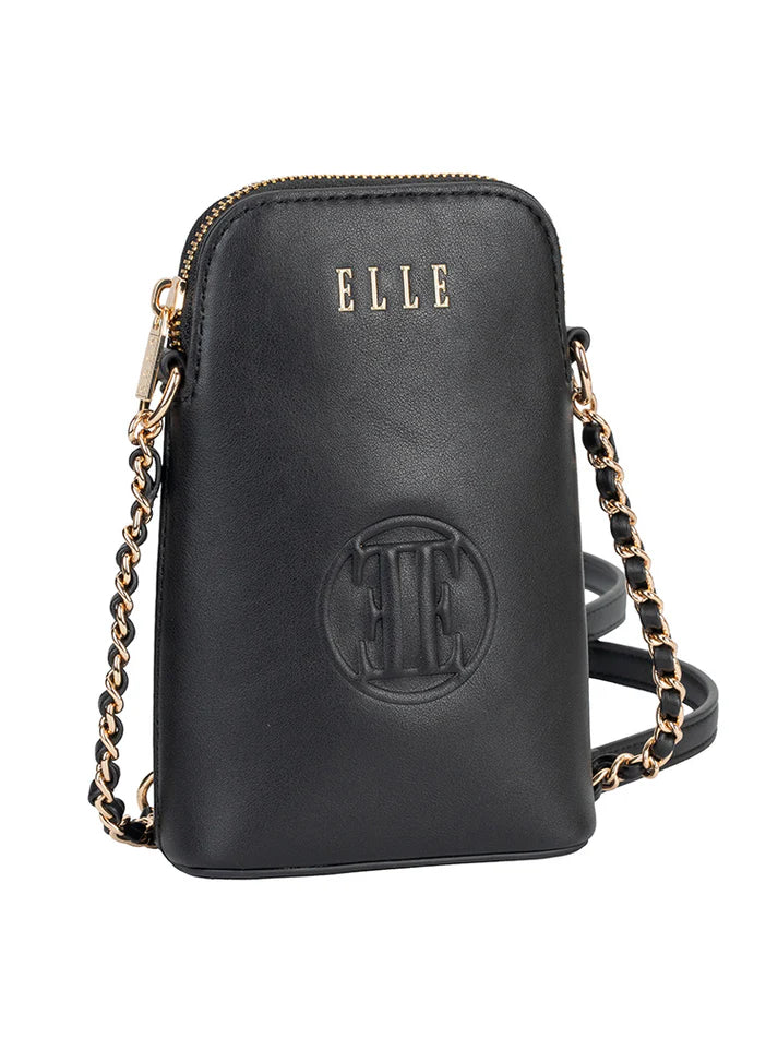 ELLE Embossed Phone Sling | Black