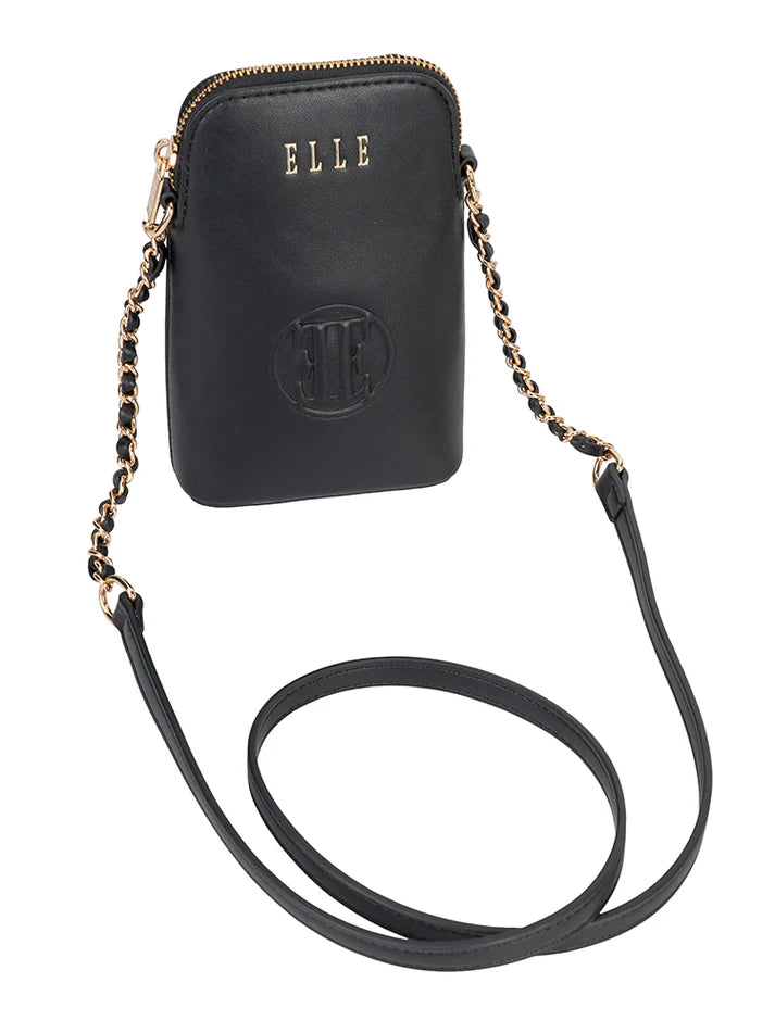 ELLE Embossed Phone Sling | Black