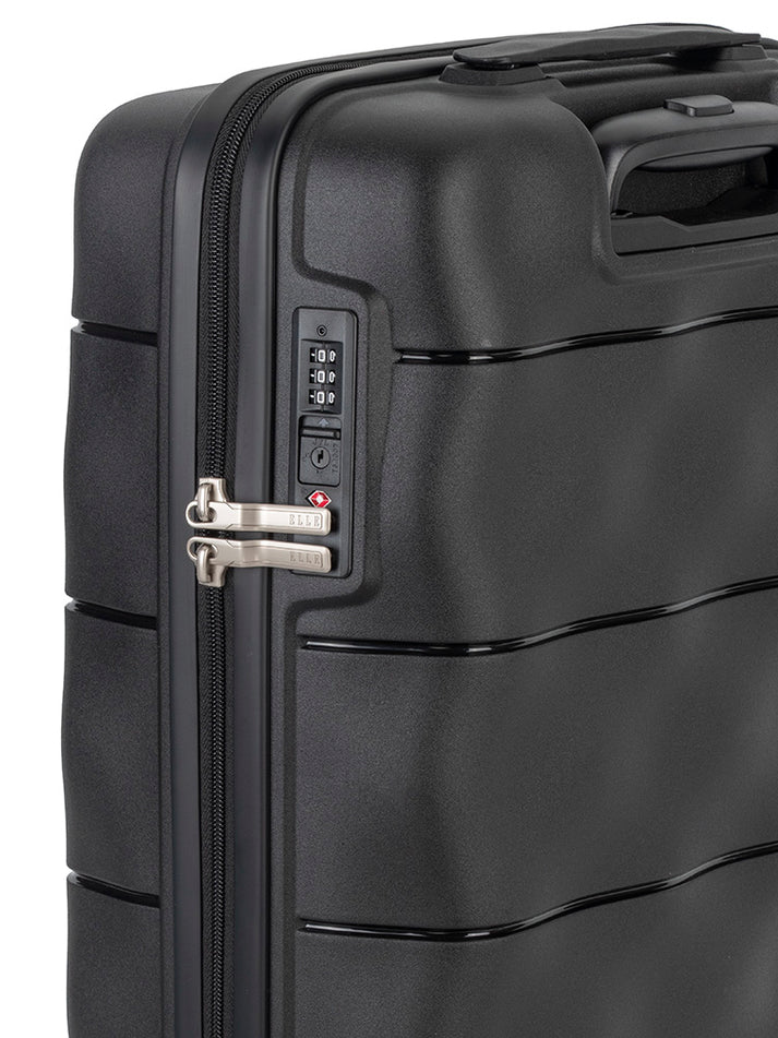 ELLE 4 Wheel Carry On Trolley Case | Black