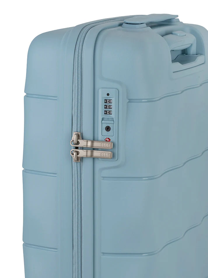 ELLE 4 Wheel Carry On Trolley Case | Pastel Blue
