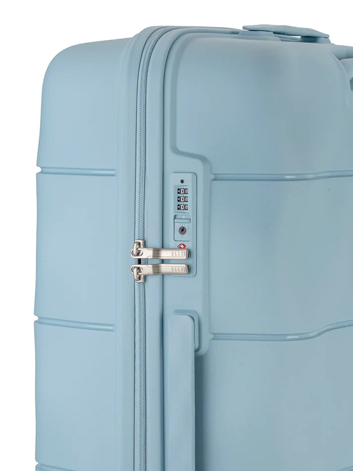 ELLE Large 4 Wheel Trolley Case | Pastel Blue