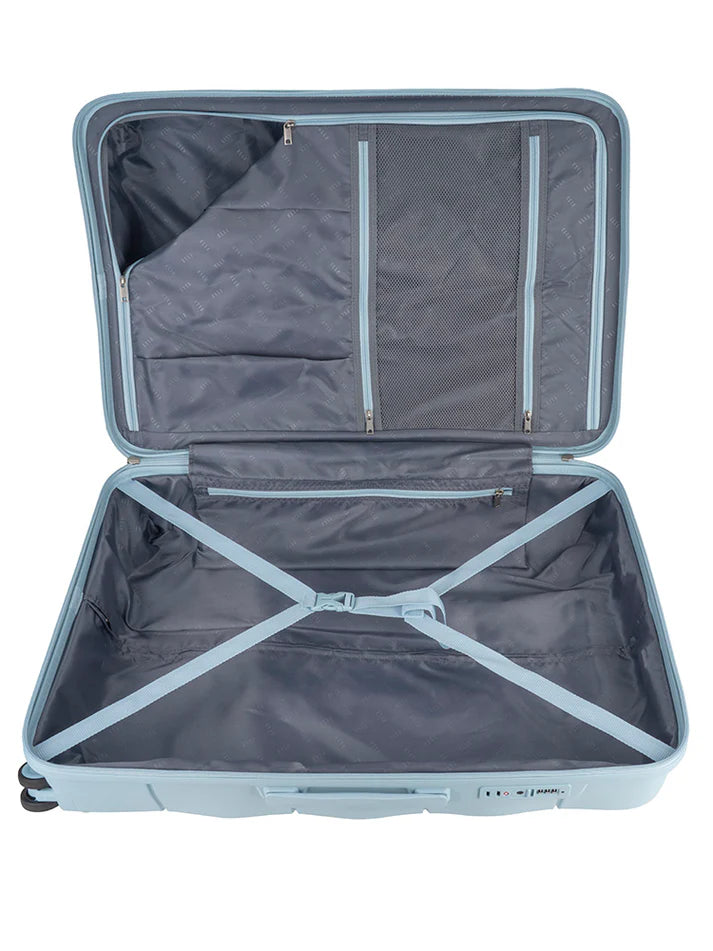 ELLE Large 4 Wheel Trolley Case | Pastel Blue