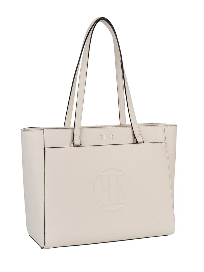 ELLE Embossed Tote | Off-White