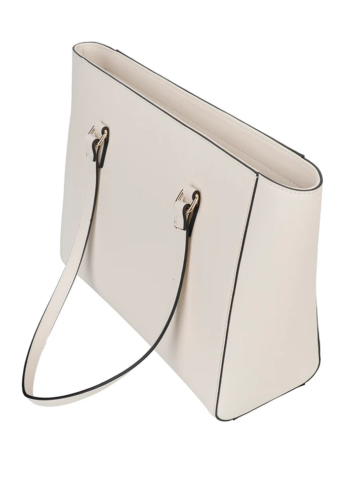 ELLE Embossed Tote | Off-White