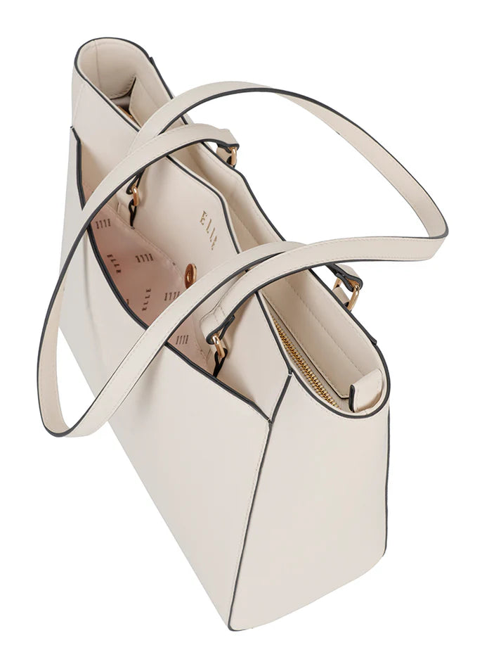 ELLE Embossed Tote | Off-White