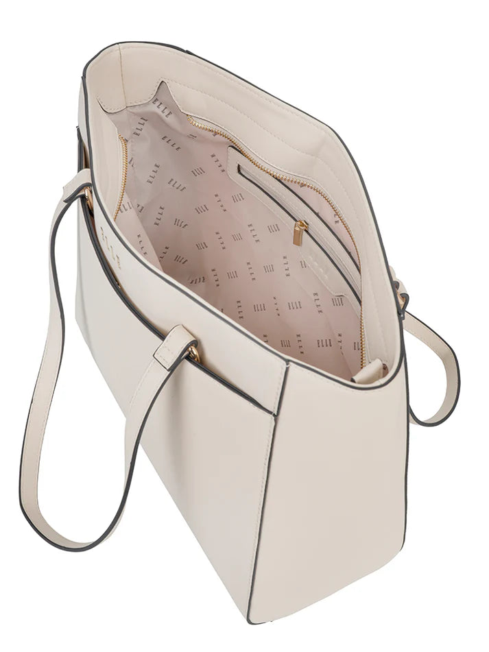 ELLE Embossed Tote | Off-White