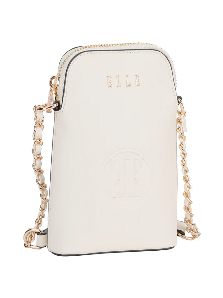 ELLE Embossed Phone Sling | Off-White