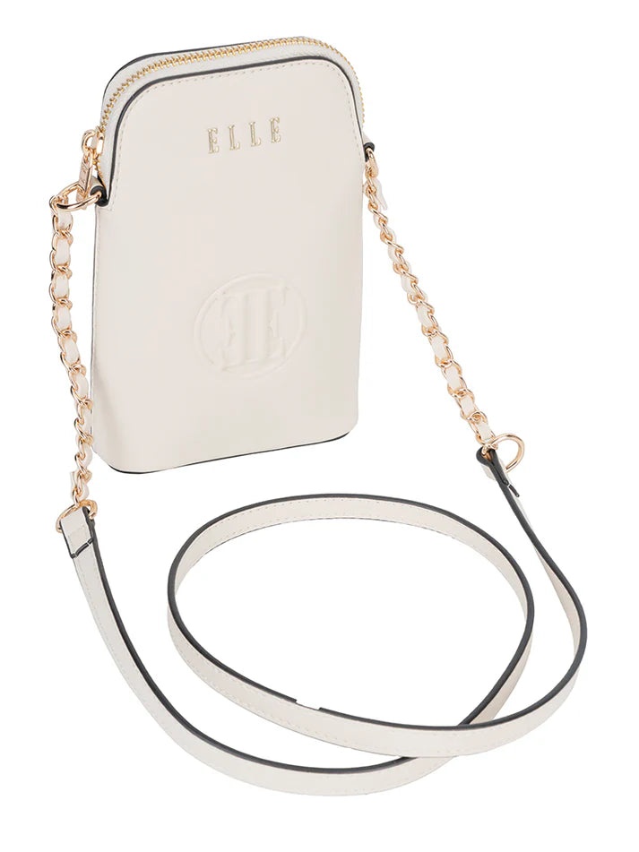 ELLE Embossed Phone Sling | Off-White