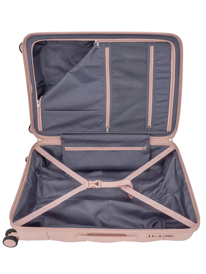 ELLE Medium 4 Wheel Trolley Case | Dusty Pink