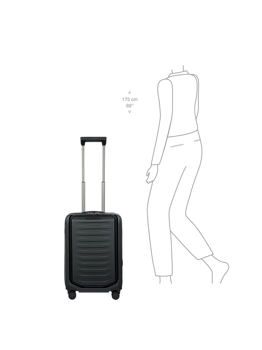 Porsche Roadster Hardcase 4W Business Trolley S | Matt Black