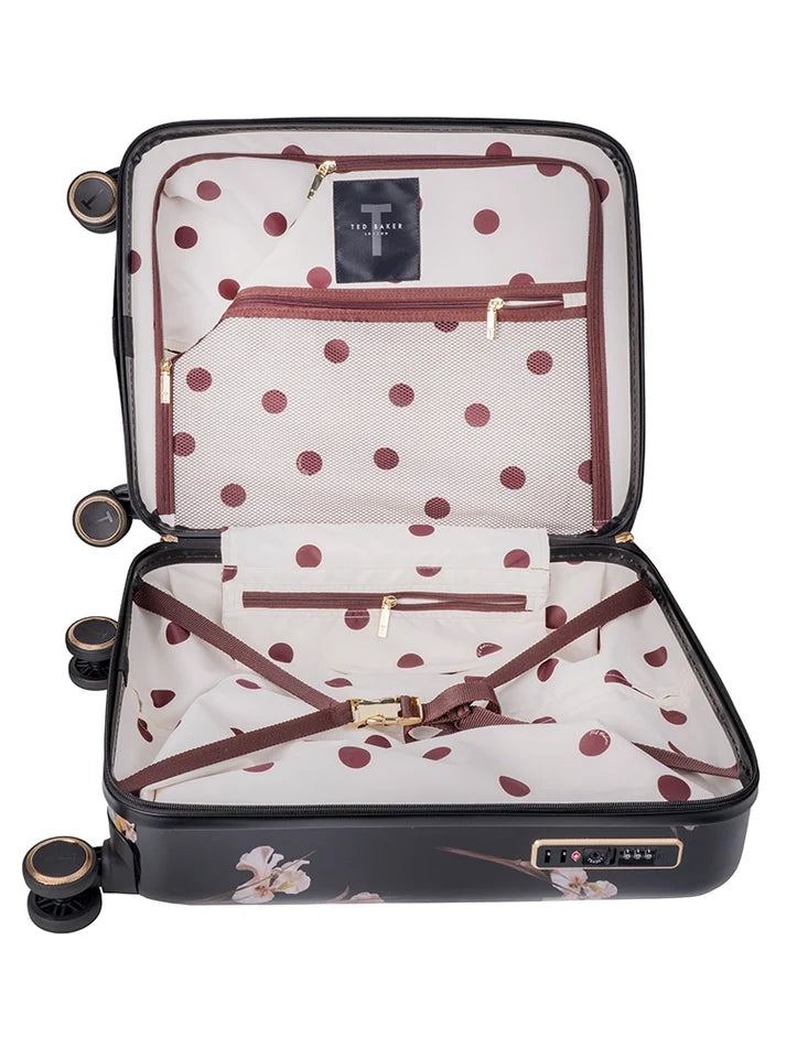 Ted Baker Wild Iris 4-Wheel Carry On Trolley Case | Black