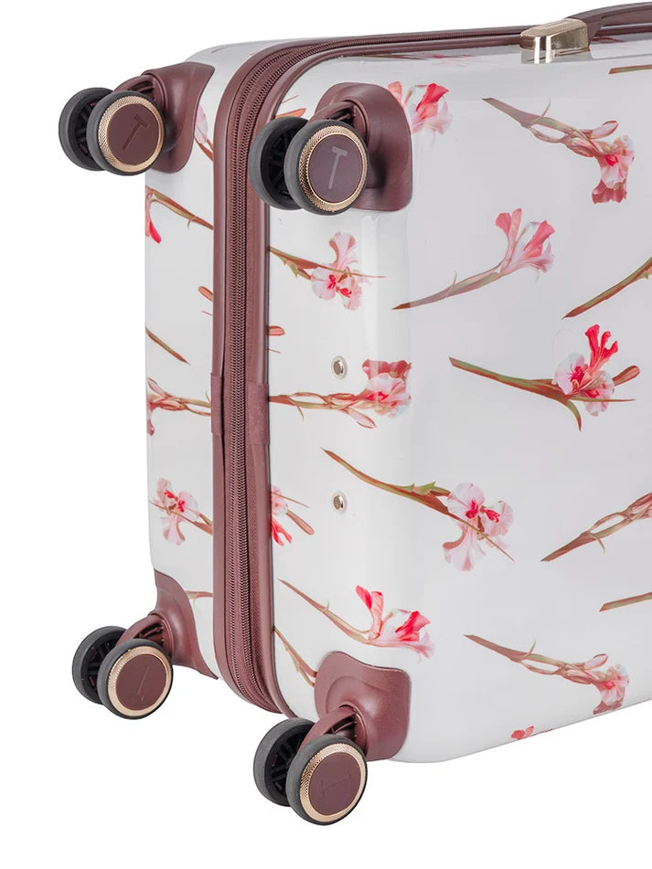 Ted Baker Wild Iris 4-Wheel Carry On Trolley Case | White