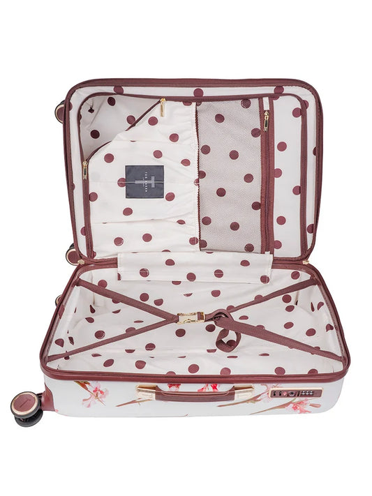 Ted Baker Wild Iris 4-Wheel Carry On Trolley Case | White