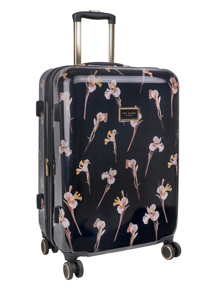 Ted Baker Wild Iris Medium 4-Wheel Trolley Case | Black