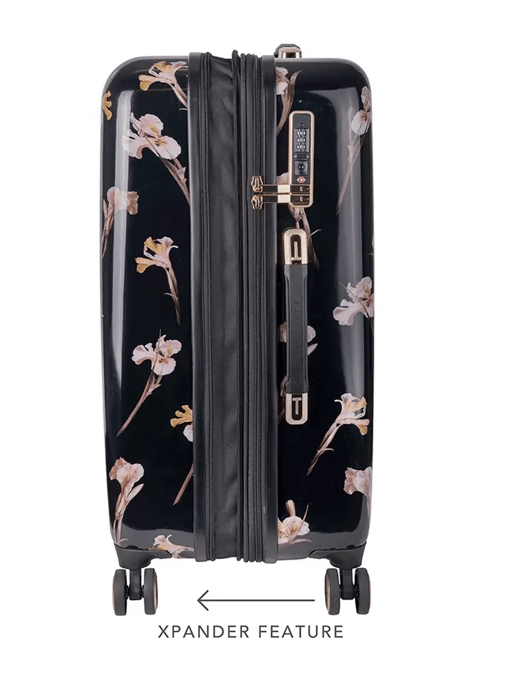 Ted Baker Wild Iris Medium 4-Wheel Trolley Case | Black