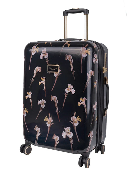 Ted Baker Wild Iris Medium 4-Wheel Trolley Case | Black