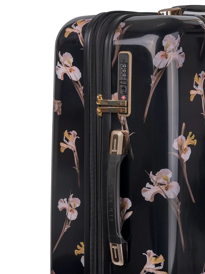 Ted Baker Wild Iris Medium 4-Wheel Trolley Case | Black