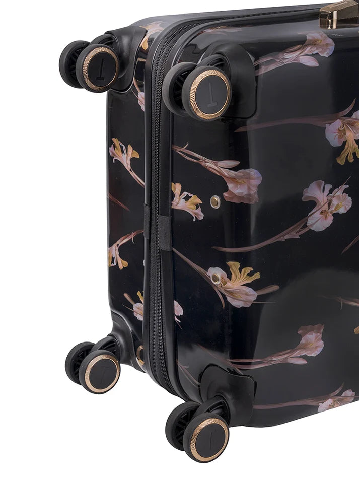 Ted Baker Wild Iris Medium 4-Wheel Trolley Case | Black