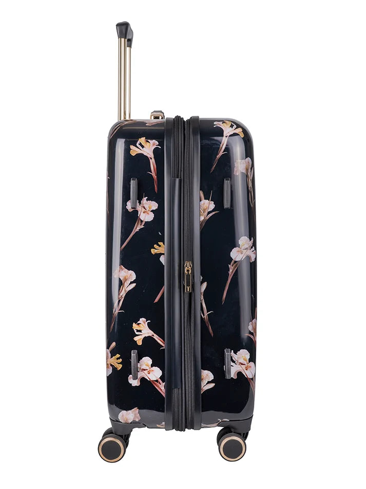 Ted Baker Wild Iris Medium 4-Wheel Trolley Case | Black