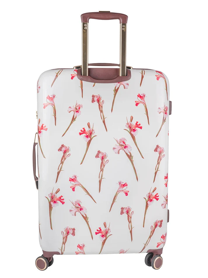 Ted Baker Wild Iris Large 4-Wheel Trolley Case | White