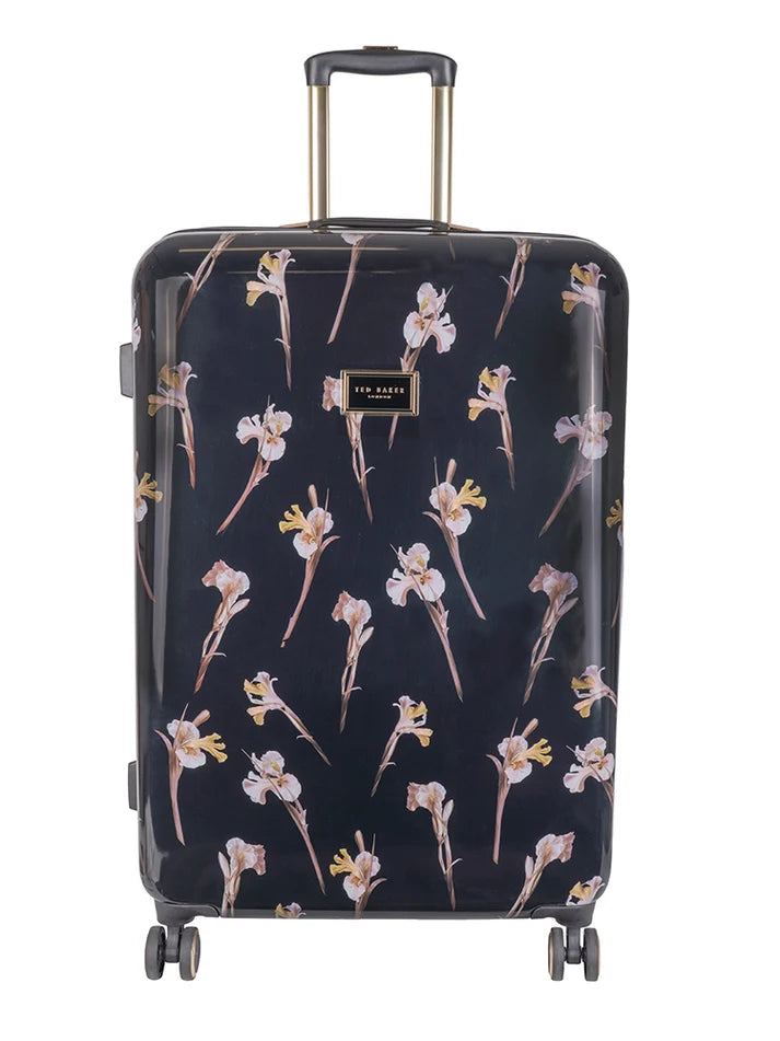 Ted Baker Wild Iris Large 4-Wheel Trolley Case | Black