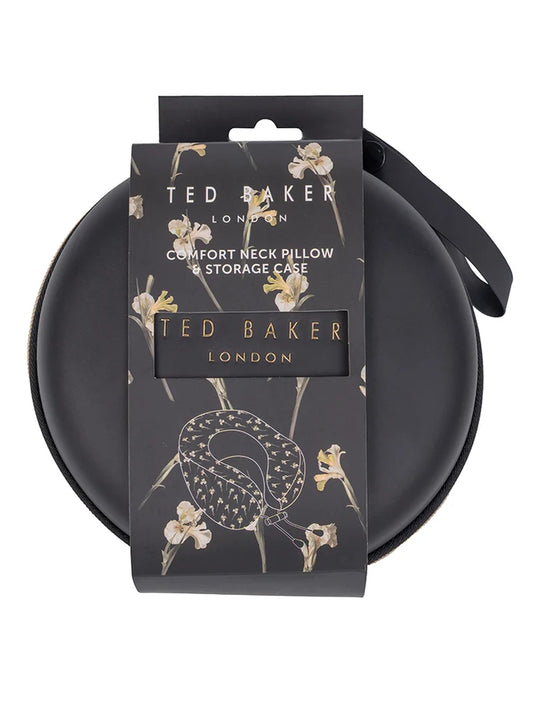 Ted Baker Memory Foam Travel Pillow with Storage Case | Blue