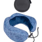 Ted Baker Memory Foam Travel Pillow with Storage Case | Blue