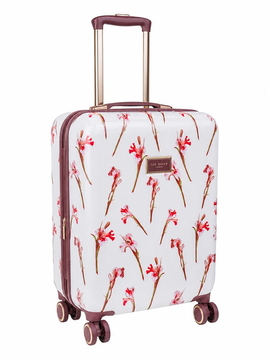 Ted Baker Wild Iris 4-Wheel Carry On Trolley Case | White