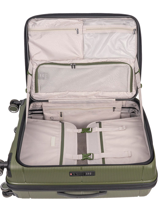 Cellini Ipak Medium 4 Wheel Trolley Case | Army Green