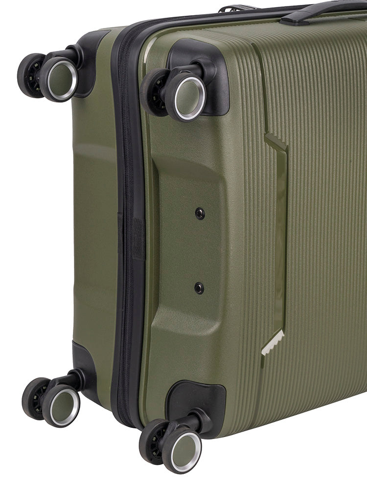Cellini Ipak Medium 4 Wheel Trolley Case | Army Green