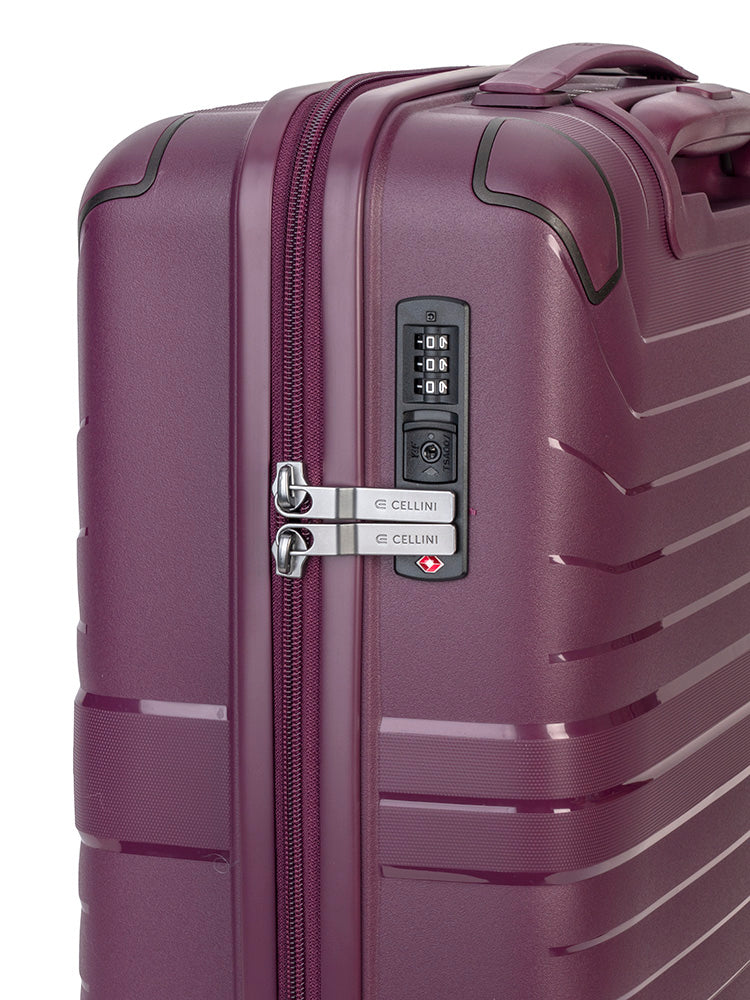 Cellini Guardlite 4 Wheel Carry On Trolley | Mauve