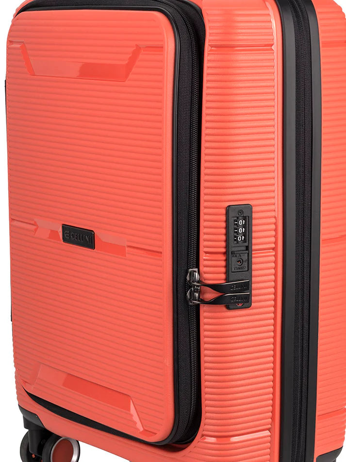 Cellini Ipak 4 Wheel Carry On Trolley Case | Coral