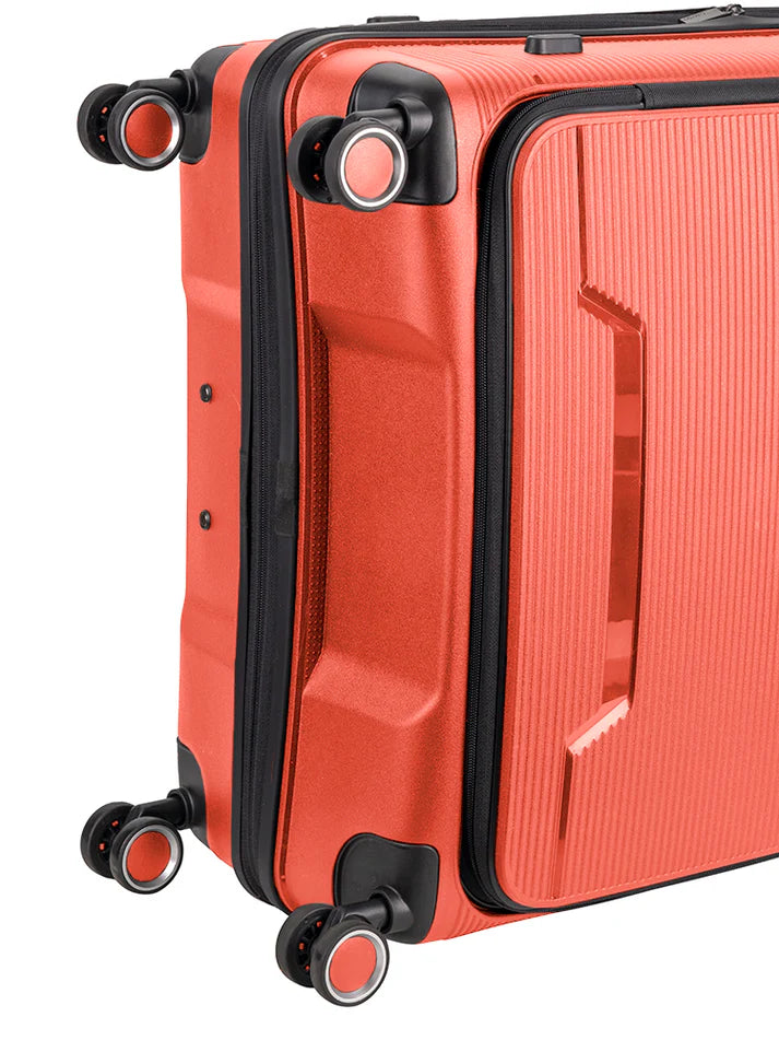 Cellini Ipak Large 4 Wheel Trolley Case | Coral