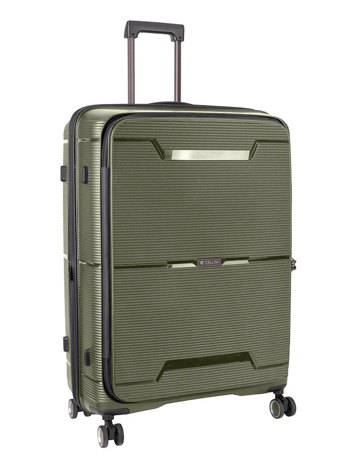 Cellini Ipak Large 4 Wheel Trolley Case | Green