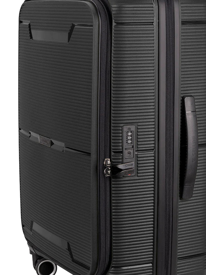 Cellini Ipak Medium 4 Wheel Trolley Case | Black