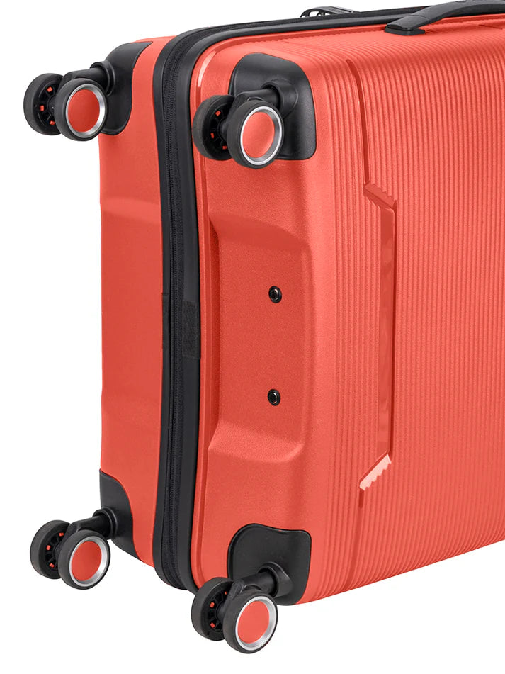 Cellini Ipak Medium 4 Wheel Trolley Case | Coral