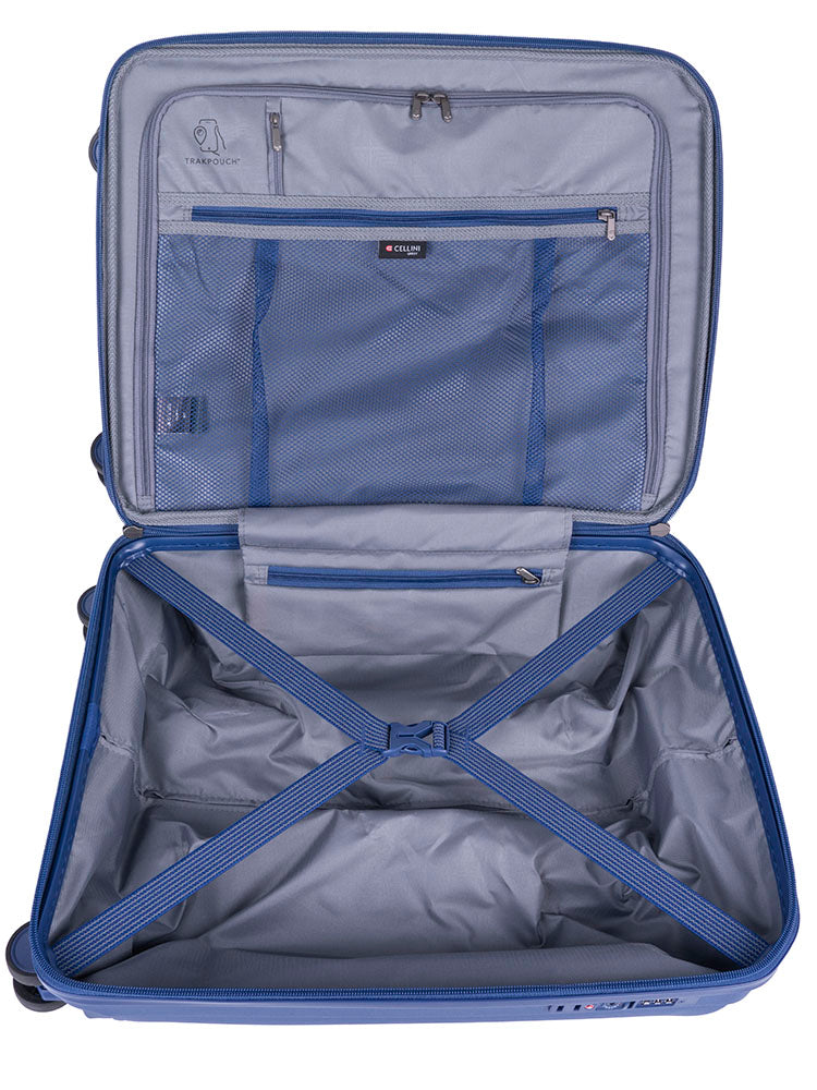 Cellini Qwest 4 Wheel Carry On Trolley | Blue