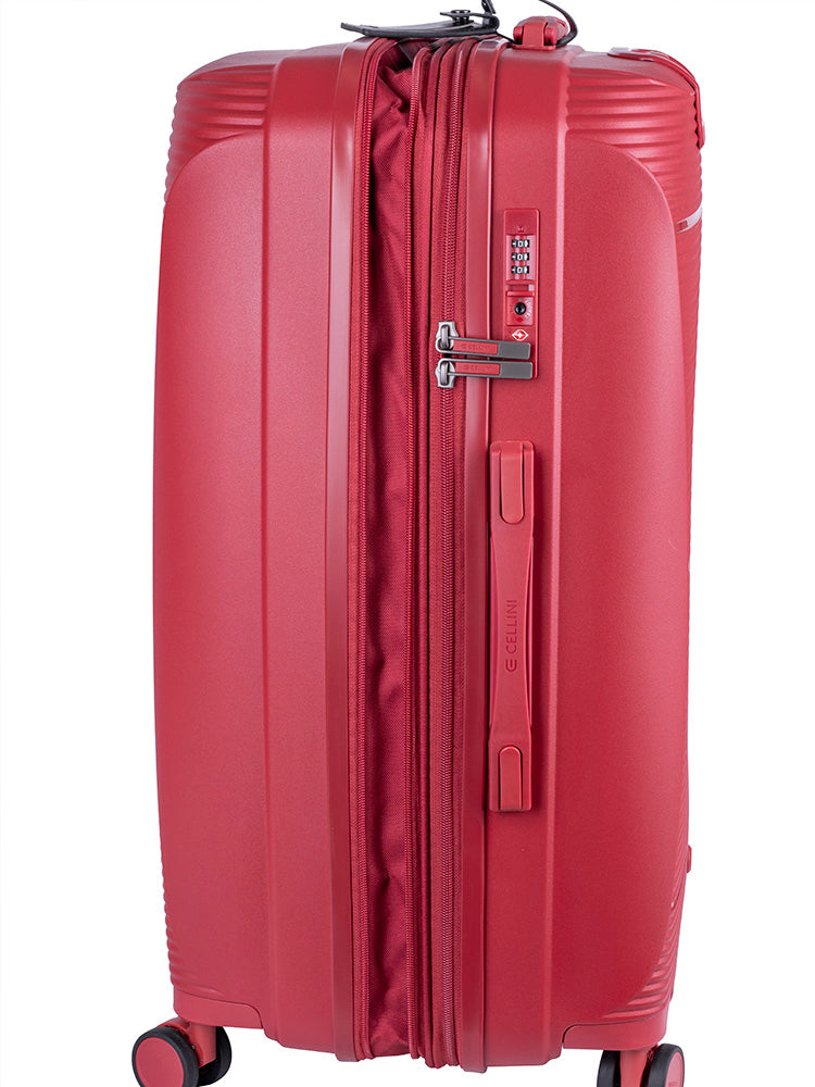 Cellini Qwest Medium 4 Wheel Trolley Case | Red
