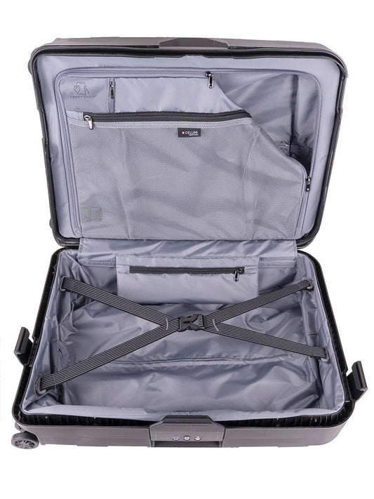 Cellini Safetech Zipperless Lock Wheel Carry On Trolley | Black