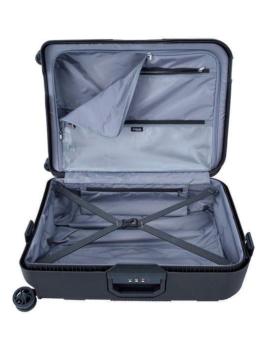 Cellini Safetech Zipperless Lock Medium 4 Wheel Trolley Case | Black