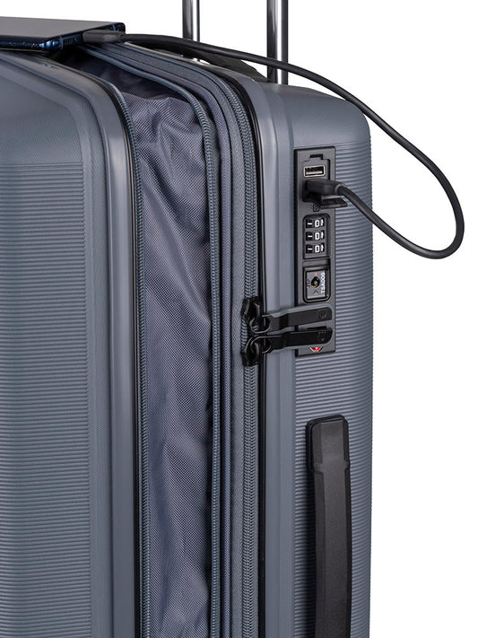 Cellini Starlite Medium 4 Wheel Trolley Case | Grey