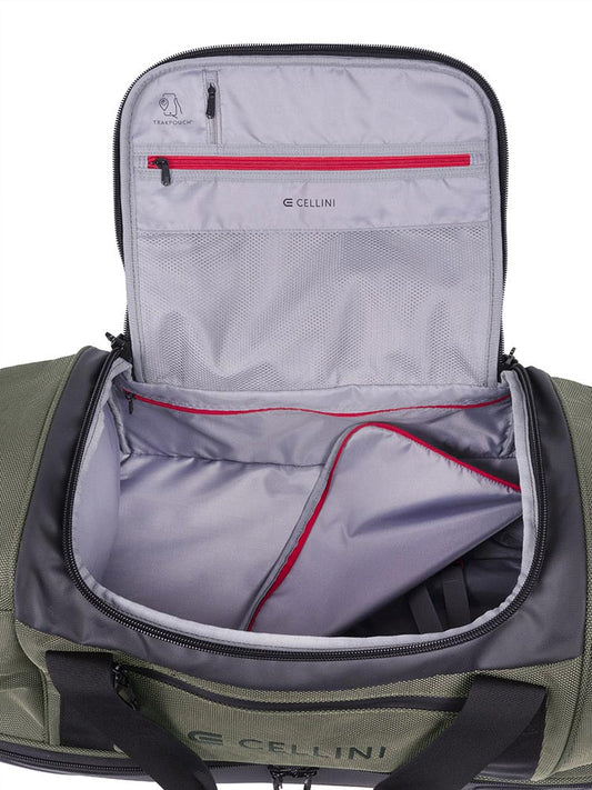 Cellini Xplorer Medium Double Decker Trolley Duffel with Oversized Fastline All Terrain Wheels | Green
