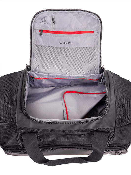 Cellini Xplorer Small Double Decker Trolley Duffel with Oversized Fastline All Terrain Wheels | Black